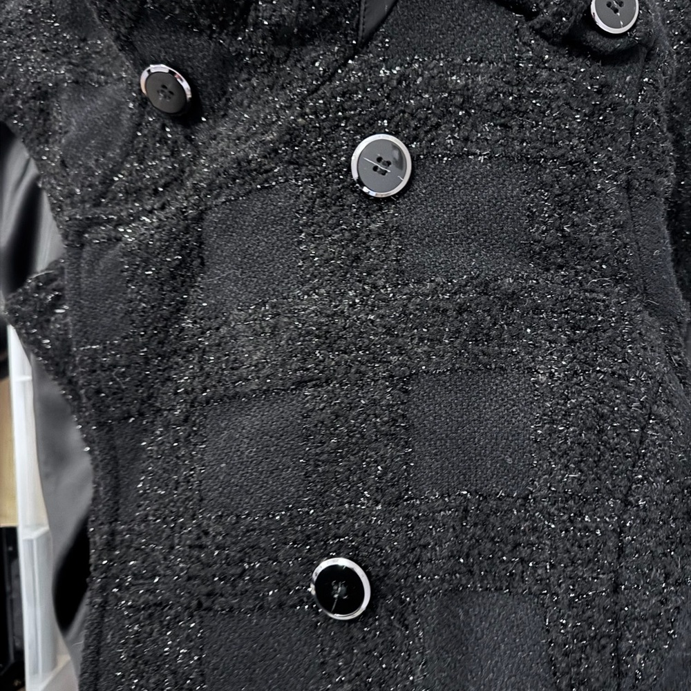 Mackage Black Elodie Shimmer Coat with Button Accents - Picture 8 of 9